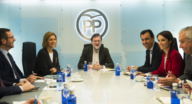 El Presidente del Partido Popular, Mariano Rajoy, durante el Comite de Dirección.