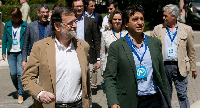 El Presidente del PP Mariano Rajoy junto al Presidente del PP Balear, Biel Company
