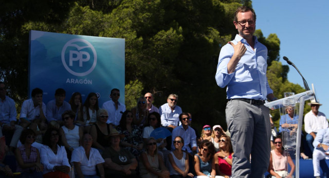 Javier Maroto durante la clausura del Día del Afiliado del PP de Aragón