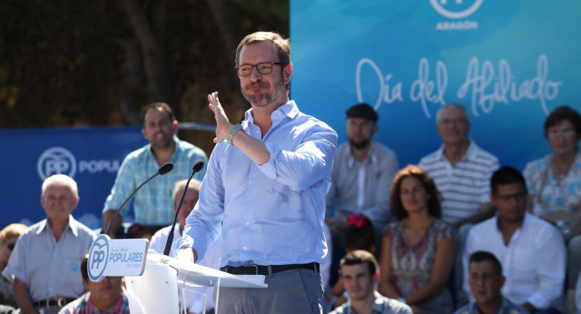 Javier Maroto, durante su intervención en el Día del Afiliado del PP de Aragón