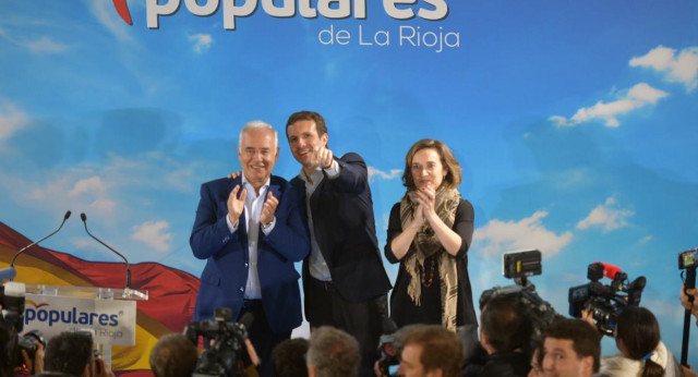 Pablo Casado en la presentación de los candidatos del PP a las alcaldías de La Rioja