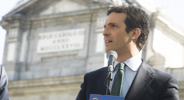 Pablo Casado en el acto de presentación de la candidatura del PP por Madrid