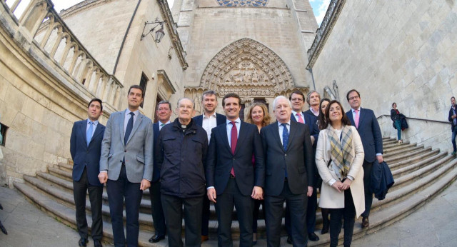 Pablo Casado en su visita a Burgos y a la agencia de noticias ICAL
