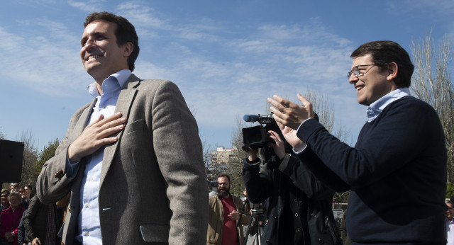 Pablo Casado en un acto en León 