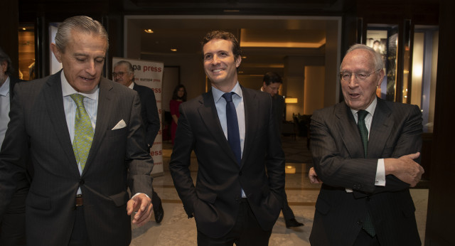 Pablo Casado en los desayunos de Europa Press