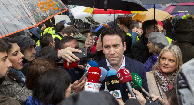 Teodoro García Egea en la manifestación de JUSAPOL