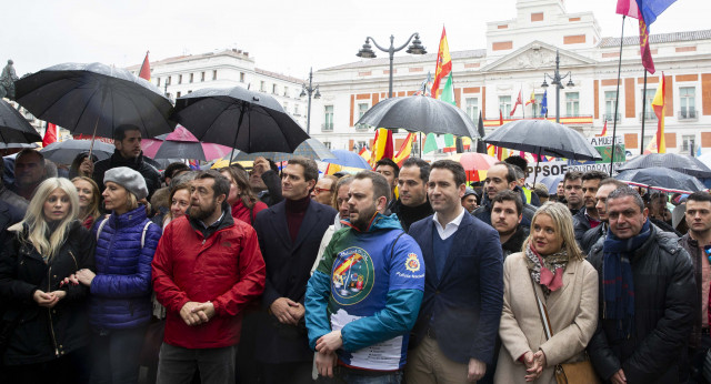 Teodoro García Egea en la manifestación de JUSAPOL