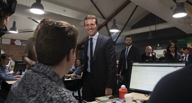 Pablo Casado en su visita al Campus de Google