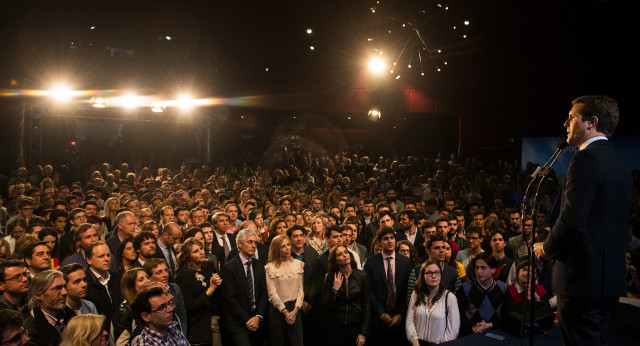 Pablo Casado en el acto de inicio de campaña.