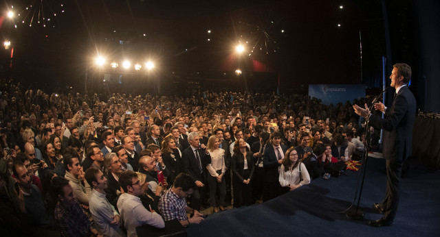 Pablo Casado en el acto de inicio de campaña.