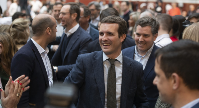 Pablo Casado en un Mitin del PP en Vitoria.