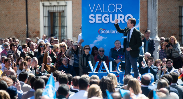 Pablo Casado en un Mitin del PP en Valladolid