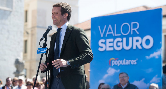 Pablo Casado en un Mitin del PP en Valladolid