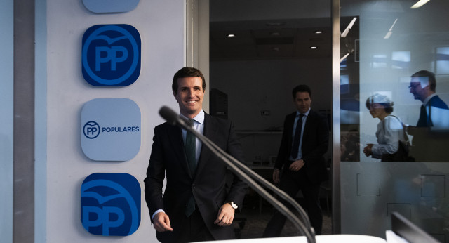 Pablo Casado en rueda de prensa Valoración Resultados Electorales