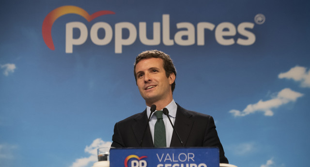 Pablo Casado en rueda de prensa Valoración Resultados Electorales