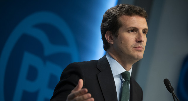 Pablo Casado en rueda de prensa Valoración Resultados Electorales