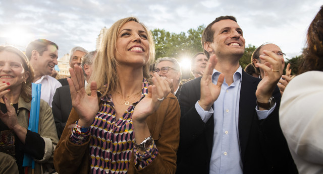 Pablo Casado en el inicio de campaña del PP