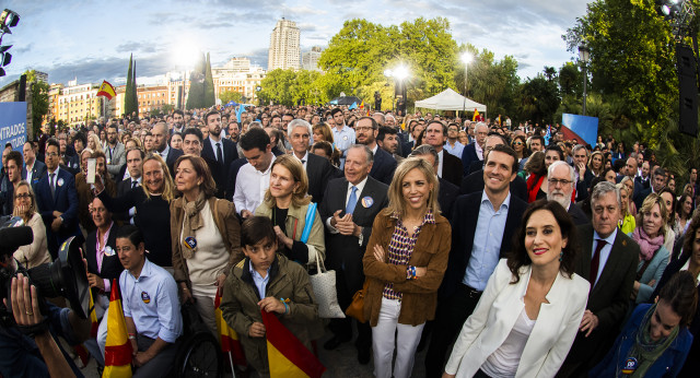 Pablo Casado en el inicio de campaña del PP