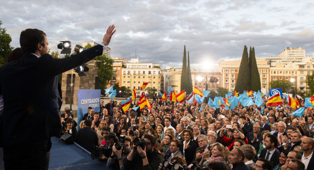 Pablo Casado en el inicio de campaña del PP