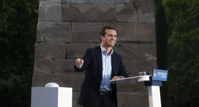 Pablo Casado en el inicio de campaña del PP