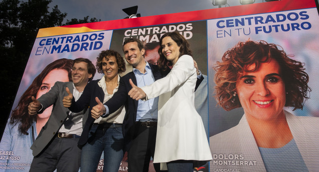 Pablo Casado en el inicio de campaña del PP