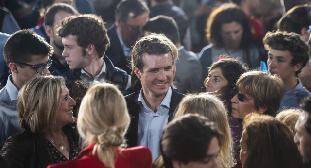 Pablo Casado en el inicio de campaña del PP