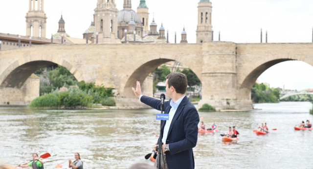 Pablo Casado en la presentación del programa electoral europeo en Zaragoza