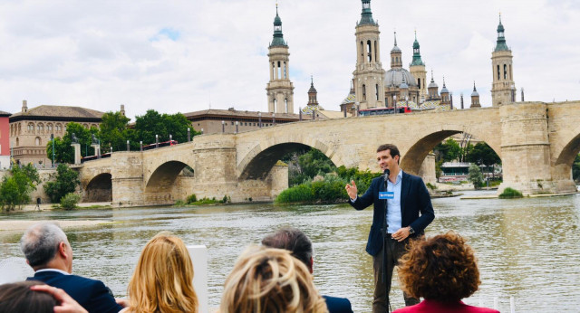 Pablo Casado en la presentación del programa electoral europeo en Zaragoza