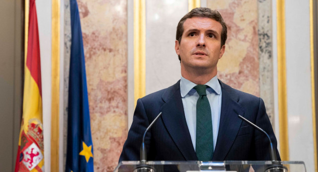 Pablo Casado tras la sesión constitutiva del Congreso de los Diputados