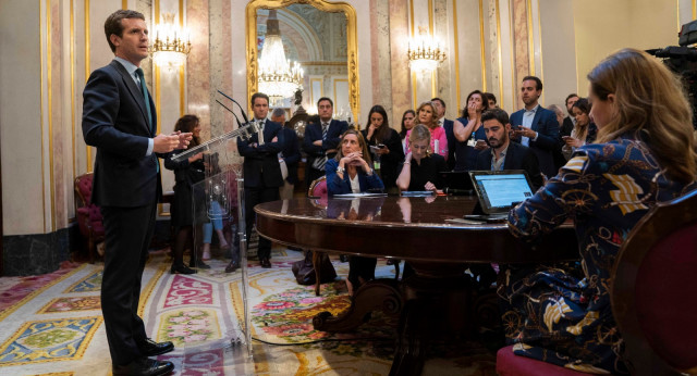 Pablo Casado tras la sesión constitutiva del Congreso de los Diputados