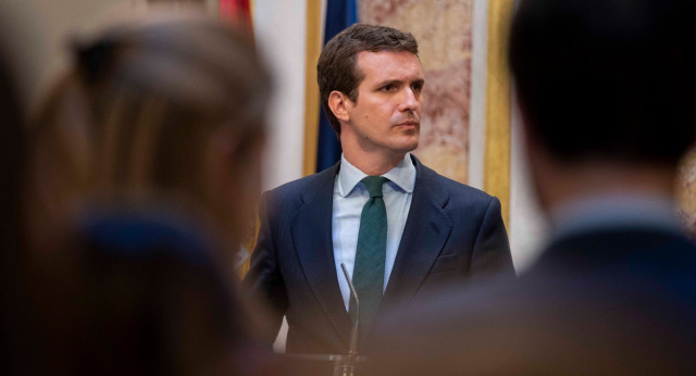 Pablo Casado tras la sesión constitutiva del Congreso de los Diputados