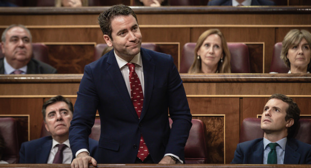 Teodoro García Egea, durante la segunda votación de la sesión de investidura
