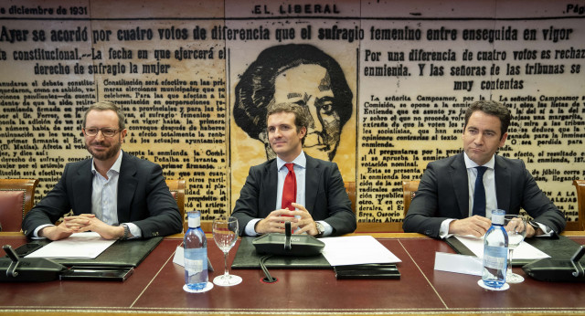 Javier Maroto, Pablo Casado y Teodoro García Egea