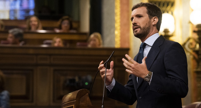 Pablo Casado durante su intervención en el Pleno