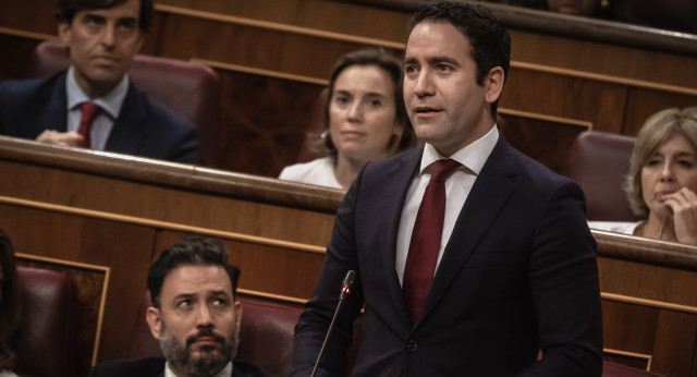 Teodoro García Egea, durante su intervención en la Sesión de Control.