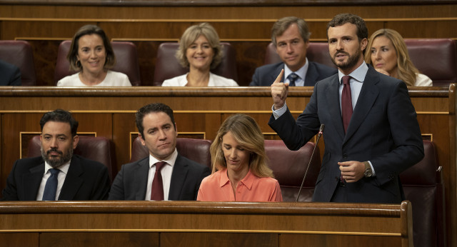 Pablo Casado, durante su intervención en la Sesión de Control