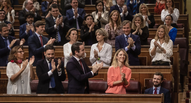 Pablo Casado, tras finalizar su intervención en la Sesión de Control