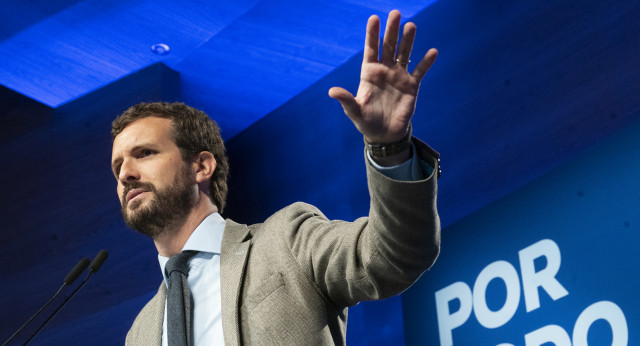 Pablo Casado clausura un acto del PP sobre empleo y pensiones