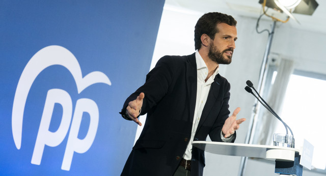 El presidente del Partido Popular, Pablo Casado