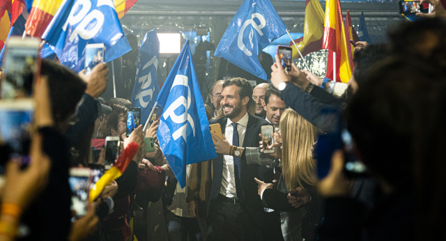 Pablo Casado en el cierre de campaña del PP en Madrid