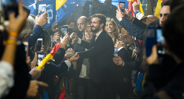 Pablo Casado en el cierre de campaña del PP en Madrid