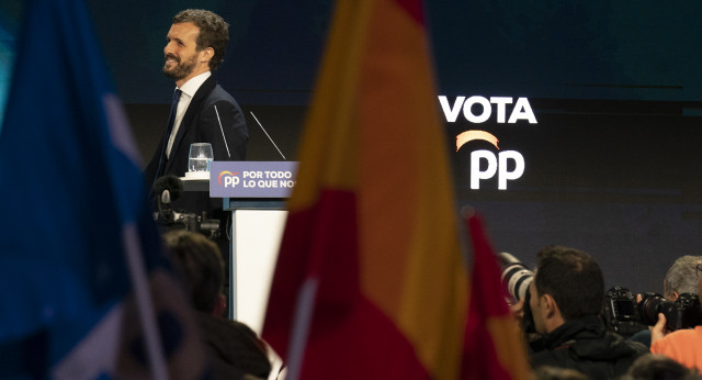 Intervención de Pablo Casado en el cierre de campaña del PP en Madrid