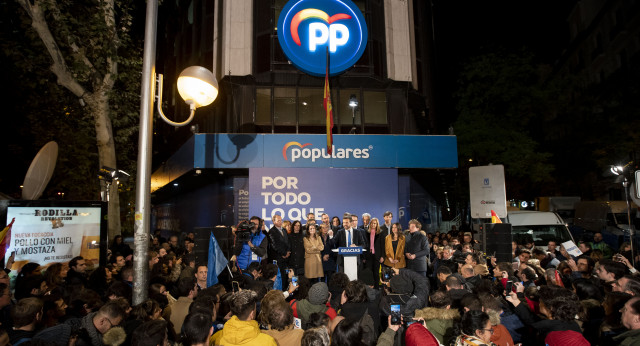 Noche electoral en la sede del PP