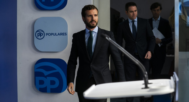 El presidente del Partido Popular, Pablo Casado