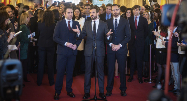 Pablo Casado, en declaraciones a los medios de comunicación