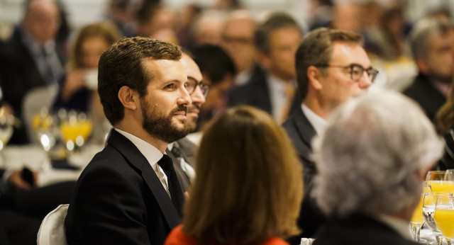 Pablo Casado en los desayuno de Nueva Economía