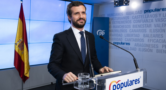 El presidente del Partido Popular, Pablo Casado