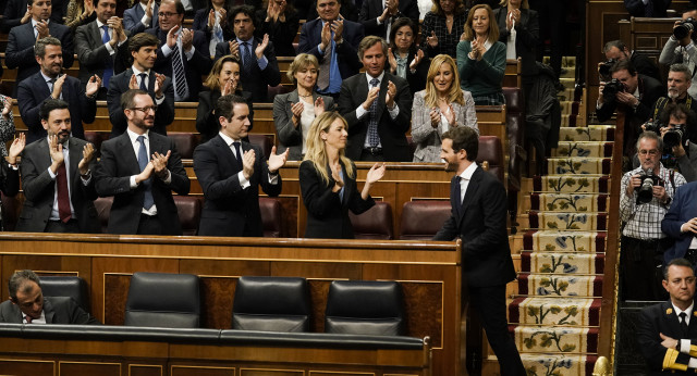 Pablo Casado, durante su intervención en el debate de investidura