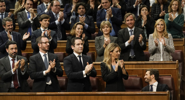 Pablo Casado, durante su intervención en el debate de investidura