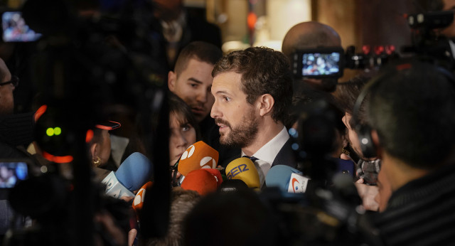 Pablo Casado asiste al Desayuno Informativo de la presidenta de la Comunidad de Madrid, Isabel Díaz Ayuso